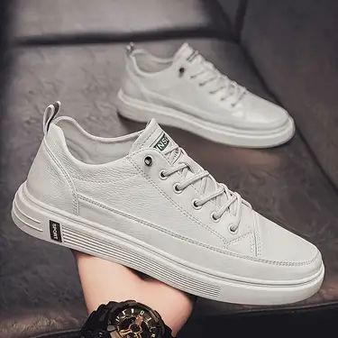 Temu White Casual Sneakers, Comfortable Walking Shoes, New Mens Fashion, Casual Leather Shoes, Men's Loafers, Sneakers Mode, Tenis Casual, Sneakers Men Fashion, Skate Shoes