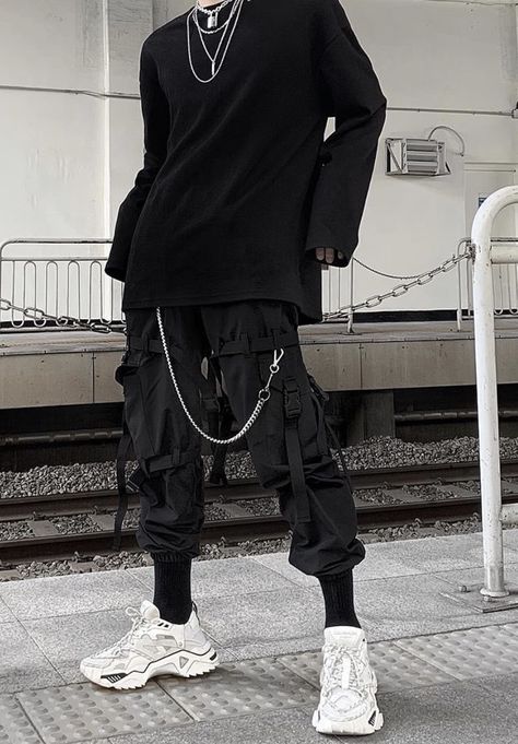 Soft Alternative Outfits Male, Alt Clothes Male, Alt Clothing Men, Warcore Outfits Male, Techwear Outfits Male, Cyberpunk Aesthetic Outfit Male, Black Clothes Aesthetic Men, Aesthetic Clothes Male, Techware Men