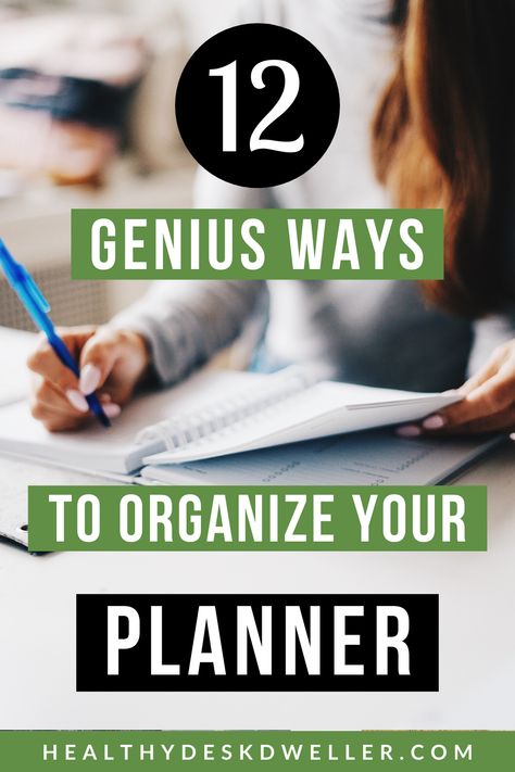 Looking for a more productive way to use your daily planner at work and at home? Organization is key! Here are 12 super efficient ways to organize your planner by day, week, and month so you can maximize your productivity! #planner #workfromhome #productivity Planner Organization Ideas, Focus Tips, Journaling Tips, Planner Setup, Work Goals, Productive Habits, Ways To Organize, Work From Home Tips, Boost Productivity