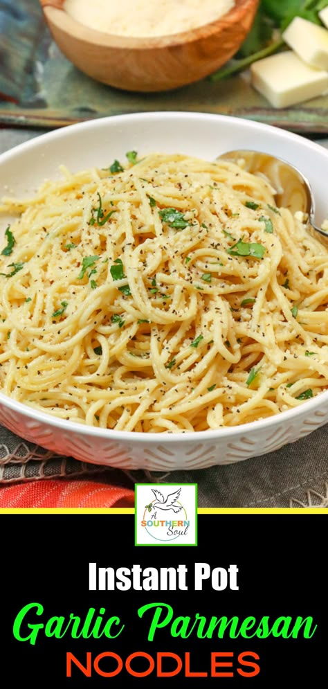 Noodle Seasoning Recipe, Creamy Garlic Pasta Instant Pot, Garlic Parmesan Pasta Instant Pot, Seasoned Noodles, Instant Pot Creamy Garlic Chicken Pasta, Garlic Parmesan Noodles, Bww Parmesan Garlic Chicken Pasta Instant Pot, Instant Pot Spaghetti Noodle Recipes, Instant Pot Side Dishes