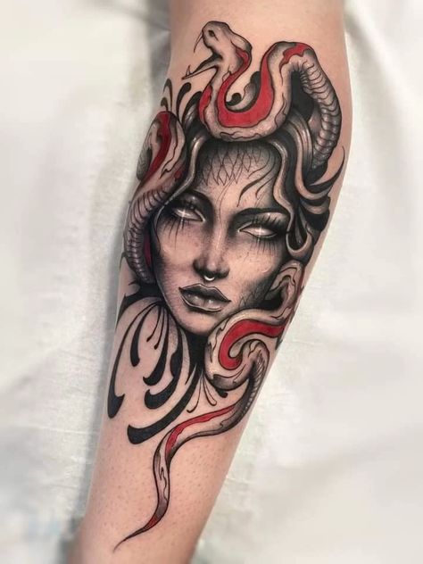 Medusa Tattoo Design Colored, Medusa Tattoo With Roses, Medusa Color Tattoo, Medusa Tattoo Color, Medusa Tattoos, Colored Tattoo Design, Medusa Tattoo Design, Libra Tattoo, New Tattoo Designs