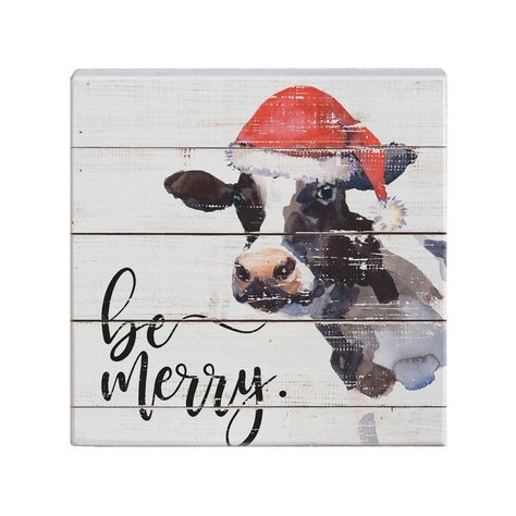 Holstein Cow With Santa Hat Be Merry Sign Cute Wood Shelf | Etsy Be Merry Sign, Christmas Tree Stencil, Turtle Homes, Sea Turtle Wall Art, Holstein Cow, Turtle Wall Art, Holstein Cows, Turtle Decor, Tree Stencil