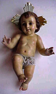 Santos Cage Dolls, Baby Jesus Statue, Mexican Babies, Jesus Statue, Child Jesus, Religious Icons, Baby Jesus, Mexican Folk Art, Sacred Art