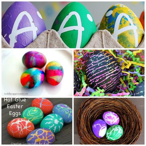 25 Ways for kids to decorate Easter eggs Decorate Easter Eggs, Eggs Ideas, Easter Egg Decorating, Spring Crafts, Kids Stuff, Pom Poms, Tissue Paper, Easter Eggs, Baby Toddler