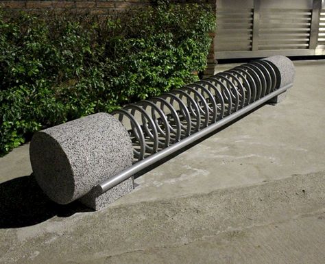 57 Innovative Public Bike Stand Designs https://www.designlisticle.com/public-bike-stands/ Bicycle Rack Design, Bicycle Parking Design, Bike Shelf, Support Velo, Steel Bike, Bicycle Storage, Bicycle Rack, Urban Bike, Bicycle Parking