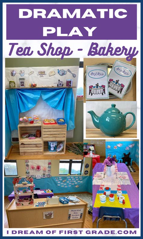 Dramatic Center Ideas, Tea Party Dramatic Play, Dramatic Play Activities, Bubble Tea Shop, Tea Party Setting, Dramatic Play Area, Dramatic Play Preschool, Classroom Centers, Dramatic Play Centers