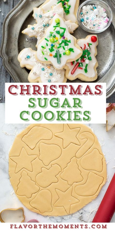 Natasha’s Kitchen Easy Sugar Cookies, Homemade Sugar Cookies Christmas, Sugar Cookies Christmas Recipe, Powdered Sugar Christmas Cookies, Sugar Cookie For Decorating Recipe, Sugar Cookie To Decorate Recipe, Cutout Sugar Cookies No Chill, Thick Soft Sugar Cookies Recipe, Christmas Cookie Cut Out Recipe