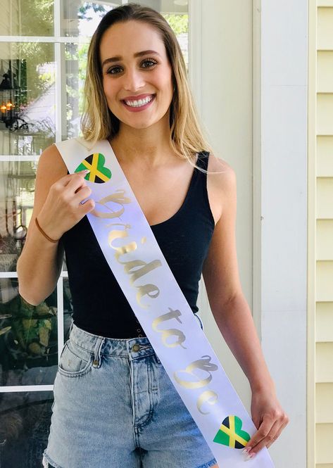 Jamaica Party, Jamaican Party, Nola Bachelorette, Jamaican Wedding, Jamaican Vacation, Bachelorette Party Sash, Bachelorette Sash, Bride To Be Sash, Wedding Sash Belt