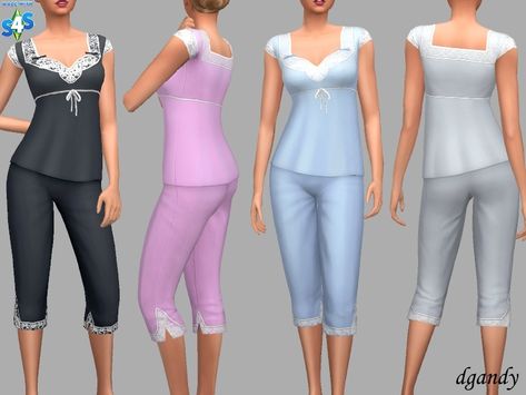 Silky pajamas with lace trim. Found in TSR Category 'Sims 4 Female Sleepwear' Sims4 Cc Pjs, Sims 4 Pyjamas Cc, Sims 4 Sleepwear Cc, Sims4 Ideas, Sims4 Clothing, Sims Download, Sims 4 Decades Challenge, Silk Pjs, Silky Pajamas