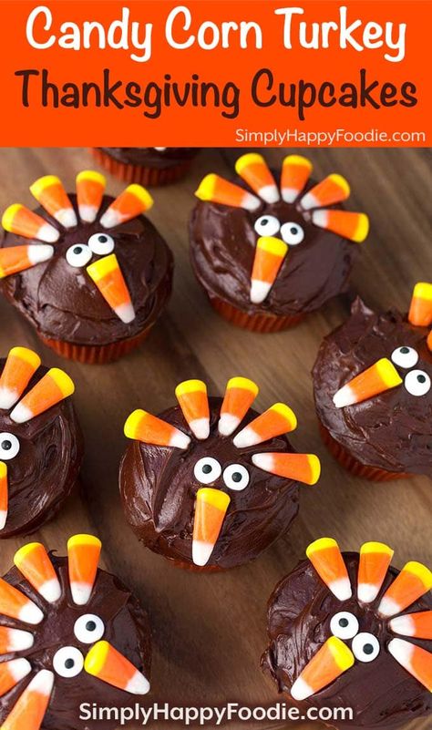 Candy Corn Turkey, Pumpkin Pie Cupcakes Recipe, French Toast Cupcakes, Frosting For Chocolate Cupcakes, Cinnamon Roll Cupcakes, Pumpkin Cupcake Recipes, Pumpkin Pie Cupcakes, Turkey Cupcakes, Thanksgiving Cupcakes