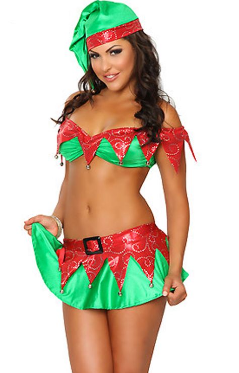 25 "Sexy" Christmas Lingerie Looks That Really Go There  - Cosmopolitan.com Diy Elf Costume Women, Elf Costume Women, Diy Elf Costume, Elf Diy, Toy Soldier Costume, Elf Costumes, Diy Elf, Christmas Elf Outfit, Christmas Elf Costume