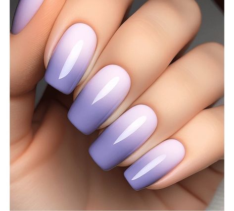 Purple Ombre Nails Almond, Lavender Ombre Nails, Purple Ombre Nails, Hard Gel, Purple Ombre, Gel Nail Designs, Nail Charms, Ombre Nails, Almond Nails