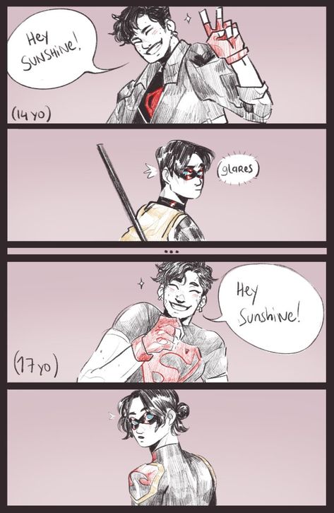 soup society on Tumblr Kon X Tim, Dc Comics Funny, Tim Drake Red Robin, Superman X Batman, Batfamily Funny, Robin Comics, Batman Fan Art, Batman Funny, Batman Comic Art