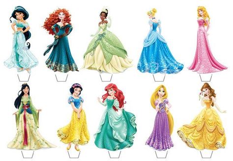 Princess Party Free Printables, Disney Princess Cupcake Toppers, Tiana Cake, Disney Princess Printables, Disney Party Decorations, Disney Parties, Disney Princess Cupcakes, Cupcakes Decorating, Cupcake Toppers Free