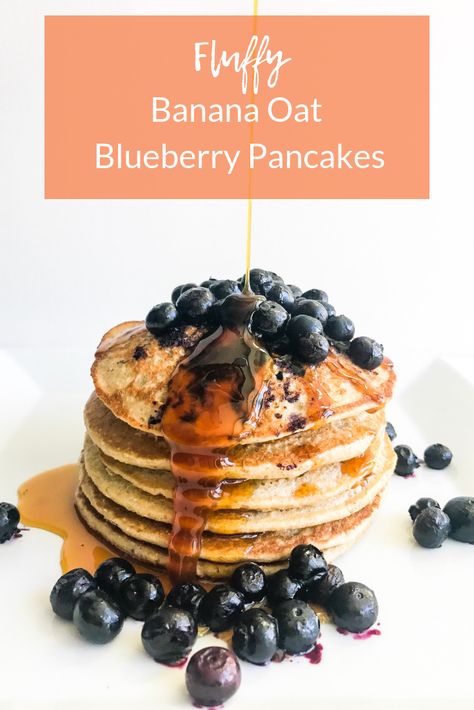 Oat Blueberry Pancakes, Blueberry Pancakes Gluten Free, Blueberry Pancakes For Baby, Vegan Oat Pancakes No Banana, Blueberry Oat Pancakes Healthy, Blueberry Banana Pancakes, Banana Blueberry Pancakes, Blw Recipes, Berry Pancakes