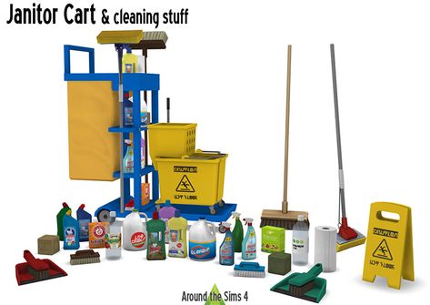 Around the Sims 4 | Custom Content Download | Janitor cart & Cleaning stuff Sims 4 Janitor Cc, Sims 4 Bowling Cc, Ts4 Clutter, Sims 4 Controls, Around The Sims 4, Lotes The Sims 4, Mods Sims 4, The Sims 4 Cabelos, Sims 4 Kitchen