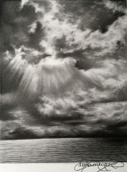 Drawing Skies in Graphite | Artists Network April Gornik, Drawing Sky, Landscape Pencil Drawings, Graphite Art, Art Demo, Landscape Sketch, Charcoal Sketch, Image Nature, Charcoal Art