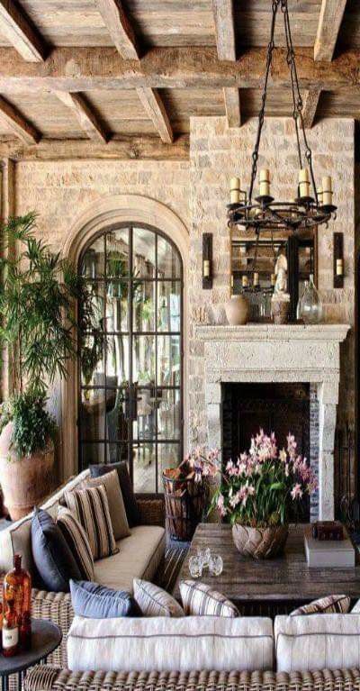 15 Best European Farmhouse Living Room Design Ideas - NP European Farmhouse Living Room, French Country Fireplace, French Country Interiors, Country Fireplace, French Country Living Room, Tuscan Design, Casa Country, European Farmhouse, Country Interior