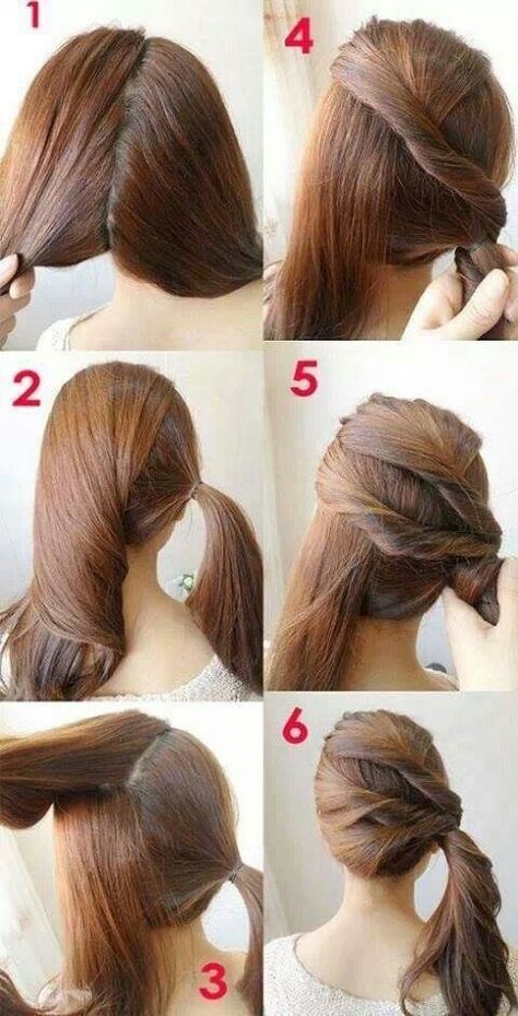 7 Easy Step by Step Hair Tutorials for Beginners Easy Ponytail, Girls School Hairstyles, Very Easy Hairstyles, Ponytail Tutorial, Ponytail Hairstyles Easy, Hairstyle Names, Easy Hairstyles For School, Twist Ponytail, Hair Knot