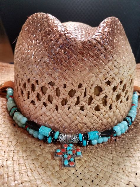 Burning Hats, Turquoise Cowgirl, Boho Cowboy, Cowboy Hat Bands, Cowgirl Stuff, Hat Bands, Hat Decoration, Wig Stand, Cowgirl Hat