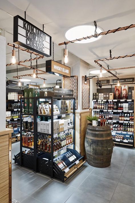 Kuudes work - Alko multi-disciplinary design Boutique Liquor Store, Wine Boutique Shops, Wine Store Design, Wine Shop Interior, Display Shelf Design, Concept Restaurant, Wine Restaurant, Alcohol Shop, Wine Boutique