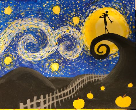 Nightmare Painting, Tim Burton Art, Jack And Sally, Vincent Van, Tim Burton, Nightmare Before, Vincent Van Gogh, Nightmare Before Christmas, Aesthetic Art