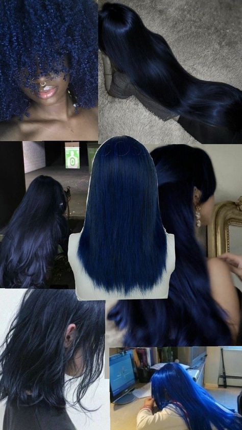 Dark Blue Hair, Hair Color Underneath, Easy Hairstyles For Thick Hair, Hair Streaks, Dyed Hair Inspiration, Pretty Hair Color, Alternative Hair, Penteado Cabelo Curto, Hair Makeover