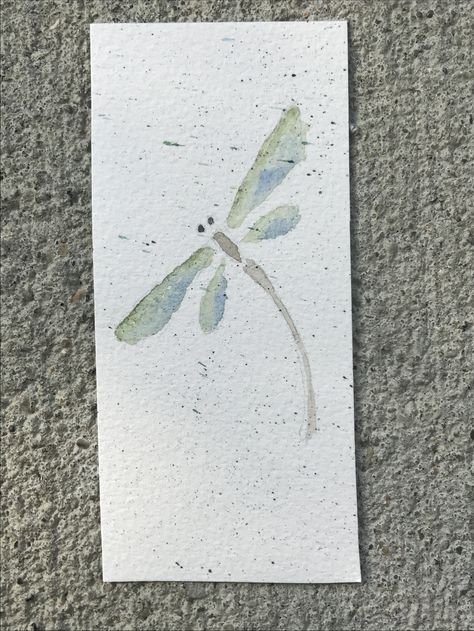 Watercolor Dragonfly Watercolour Dragonfly, Dragonfly Bookmark, Dragonfly Watercolor, Dragonfly Illustration, Abstract Painting Diy, Watercolor Dragonfly, Book Page Art, Watercolor Bookmarks, Watercolour Inspiration