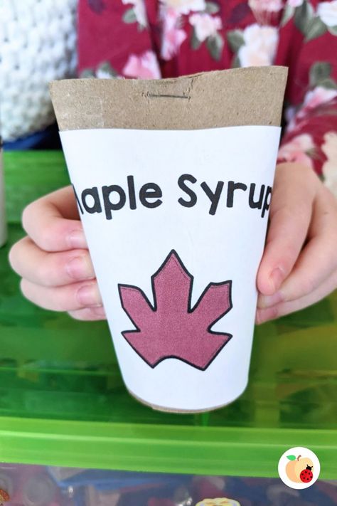 February Dramatic Play, Maple Sugaring Activities, Maple Syrup Bottles, Fun Activities For Preschoolers, Dramatic Play Center, Activity For Preschoolers, February Activity, Paper Towel Tubes, Dramatic Play Preschool