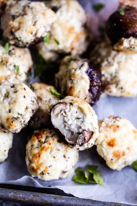 Herbed Goat Cheese Stuffed Mushrooms Goat Cheese Stuffed Mushrooms, Herbed Goat Cheese, Winter Appetizers, Half Baked Harvest Recipes, Cheese Stuffed Mushrooms, Diy Easy Recipes, Harvest Recipes, Half Baked, Cheese Stuffed