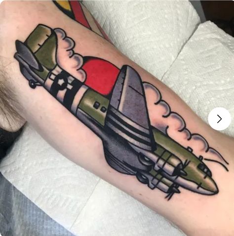 American Traditional Sleeve, Airplane Tattoo, Plane Tattoo, Airplane Tattoos, Tattoo Themes, Military Tattoos, Explore Tattoo, Traditional Tattoo Sleeve, Shark Tattoos