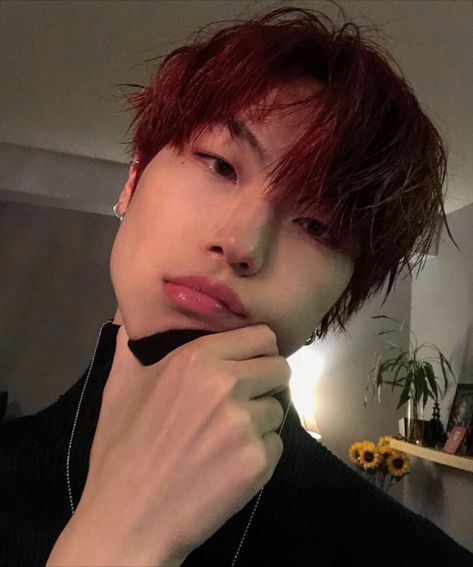 Red Hair Wallpaper, Red Hair Korean, Hair Wallpaper, Red Hair Boy, Red Hair Men, Dark Red Hair, Racun Shopee, Handsome Asian Men, Cute Asian Guys