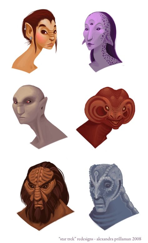 Star Trek redesigns by thundercake.deviantart.com on @DeviantArt Star Trek Species, Stark Trek, Star Trek Ds9, The Aliens, Star Trek Characters, Star Trek Art, Alien Character, Alien Concept, Alien Races