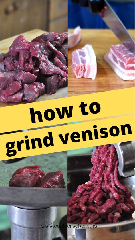 how to grind venison Grinding Venison Recipes, Venison Processing Recipes, Canning Venison Pressure, Processing Venison, Ground Deer Meat Recipes, Venison Processing, Deer Butchering, Deer Jerky Recipe, Ground Venison Recipes