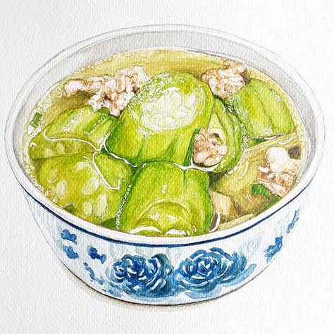 Soup Illustration, Vietnamese Soup, Vietnamese Food, Food Painting, Malaysian Food, Vietnamese Recipes, Food Drawing, Food Illustrations, Food Art