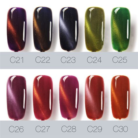 Cat Eye Nails Matte, Cat Eye Nails By Skin Tone Range, Different Cat Eye Nail Effects, Tiger Eye Nails, Purple Cats Eyes Nails, Laser Diamond Cat Eye Nail Polish, Cheap Nail Polish, Tiger Nails, Manicure Art