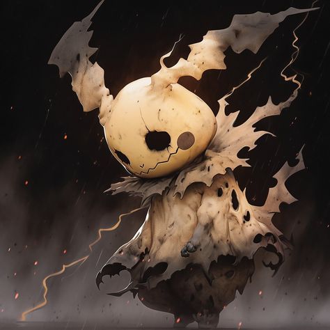 Pokémon Horror, Gothic Pokemon, Pokemon Pumpkin Painting, Horror Pokemon, Dark Pokemon Aesthetic, Dark Type Pokemon Art, Evil Pokemon Art, Mimikyu Art Creepy, Dark Pokemon