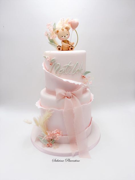 One Year Birthday Cake, Teddy Bear Birthday Cake, Fondant Girl, Rose Cake Pops, Chic Cake, 9th Birthday Cake, Teddy Bear Cake, Candy Birthday Cakes