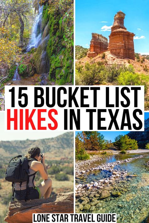 Looking for the best hiking in Texas? We've rounded up 15 bucket-list-worthy hiking trails in Texas! best texas hikes | best places to go hiking in texas | best texas hiking trails | best state parks in texas | national parks in texas | hikes in texas with waterfalls | best hikes in texas hill country | texas bucket list | best things to do in texas | best hikes near austin tx | best hikes near dallas tx | best hikes near houston tx | where to go hiking in texas | best texas hiking spots | National Parks Texas, State Parks In Texas, Hiking Destinations Usa, Hiking Places U.s. States, Hikes In Texas, Texas Hikes, Texas Hiking Trails, Texas Hiking, Hiking Bucket List