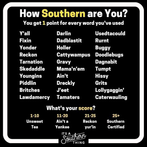 Southern Slang Words, Southern Slang Sayings, Country Slang Southern Sayings, Country Phrases, Cowboy Slang, Country Slang, Southern Talk, Abs Art, Southern Slang