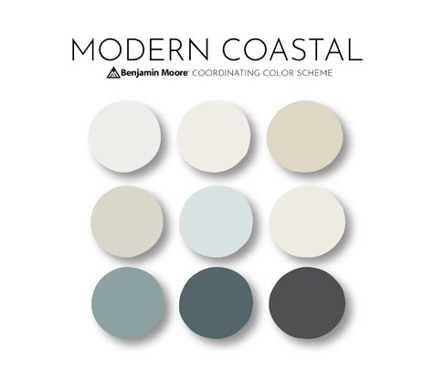 Modern Coastal Benjamin Moore Paint Palette Modern Neutral - Etsy Australia Sherwin Williams Paint Neutral, Neutral Interior Paint Colors, Coastal Color Scheme, Agreeable Gray Sherwin Williams, Colors For Home, Coastal Paint Colors, Coastal Paint, Color Palette Interior Design, Beach House Colors