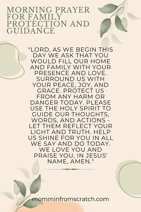 Daily Prayers For Family, Daily Prayers Mornings For My Family, Powerful Morning Prayers For Family, Prayer Of Protection For Family, Prayers For My Home, Dinner Prayers Family, Prayers For Moms Strength, Prayer For My Kids Protection, Protection Prayer For Children