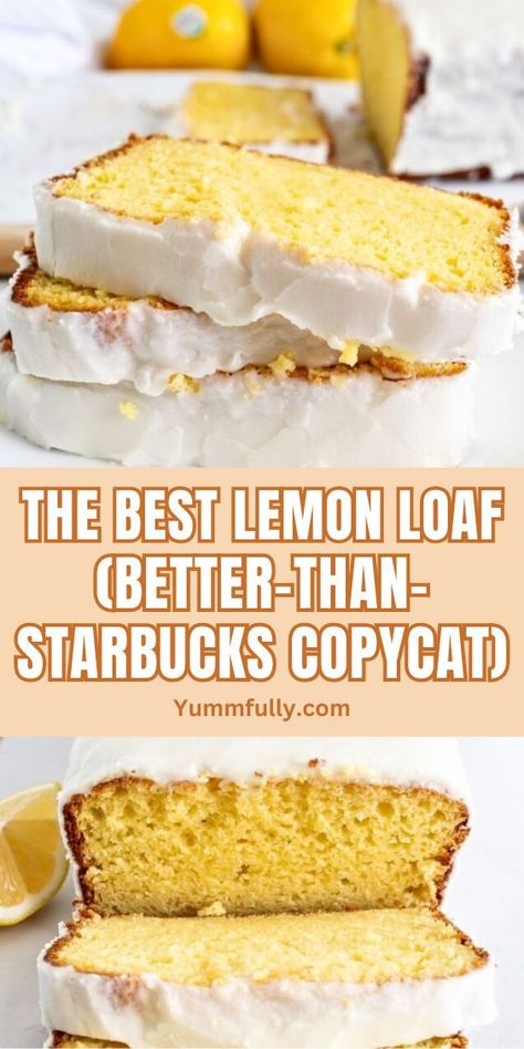 This Copycat Lemon Loaf Recipe is lemon love at first bite! The zesty lemon flavor comes through in every bite of this super-moist loaf, and the lemon-flavored icing is to die for. This homemade masterpiece is better than its store-bought rival! Loaf Pound Cake, Cheap Eating, I Love Starbucks, Starbucks Lemon Loaf, Lemon Loaf Recipe, Starbucks Lemon, Weight Watcher Desserts, Lemon Loaf Cake, Lemon Pound Cake Recipe