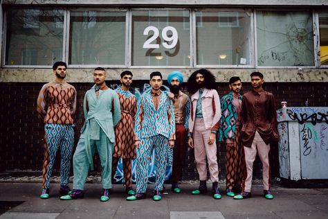 The British-Bangladeshi menswear designer rewriting the South Asian masculinity narrative | Sleek Magazine South Asian Fashion, Bengali Art, London Fashion Week Mens, South Asian, London Fashion, Asian Fashion, London Fashion Week, The South, Sustainability