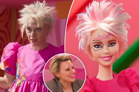 Mattel unveils Kate McKinnon’s ‘Weird Barbie’ doll — here’s where to buy it Weird Barbie Kate Mckinnon, Weird Barbie Makeup, Weird Barbie Costume, Weird Barbie, Barbie Bday, Original Barbie Doll, Daryl Hannah, How To Do Splits, Barbie Makeup