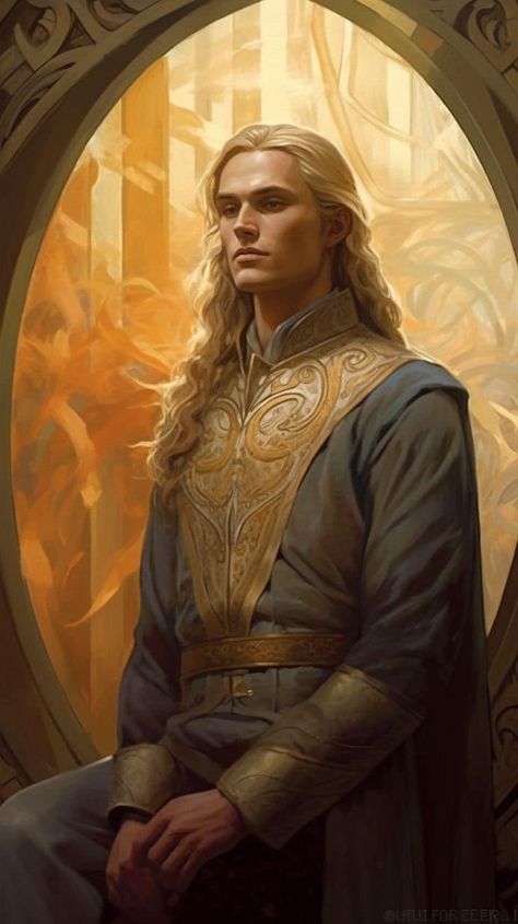 Glorfindel Art, High Elf King, Noldor Elves, Golden Elf, Last Homely House, Male Elf, Lotr Elves, Elf King, Fantasy People