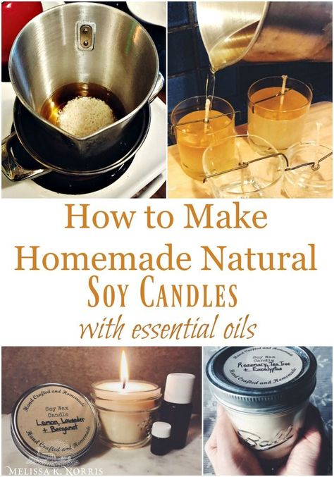 Diy Soy Candles Scented, Oil Candles Diy, Make Soy Candles, Essential Oil Candles Diy, Candles With Essential Oils, Expensive Candles, Homestead Recipes, Candles At Home, Homemade Soy Candles