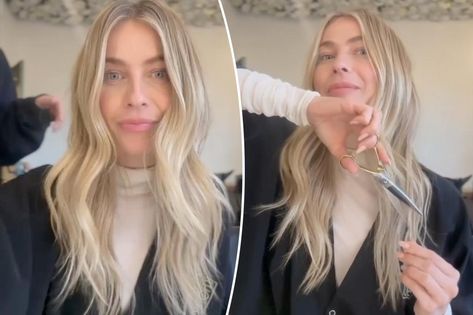 Julianne Hough chops off her hair for a 'fresh start': 'Out with the old energy' https://trib.al/Ilrfa1I Julianne Hough Long Hair, Nude Trousers, New Season Of Life, New Year New Hair, Julianne Hough Hair, 2024 Creative, How To Cut Your Own Hair, Season Of Life, Chin Length Bob