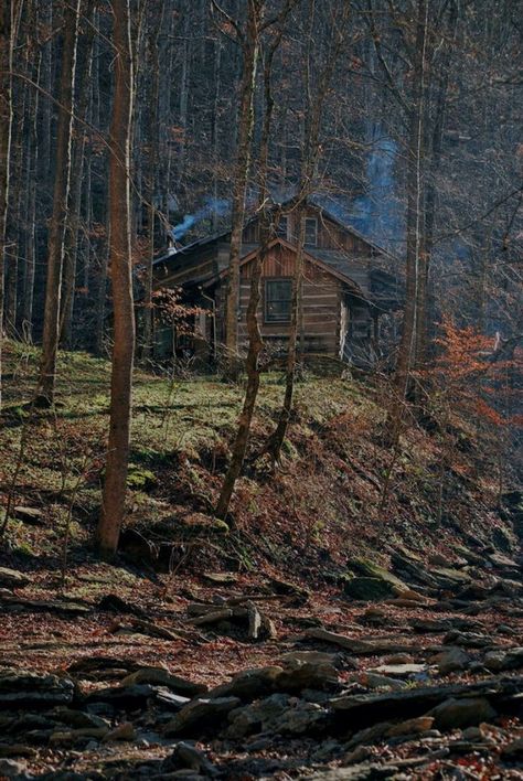 Old Log Cabin, Old Cabins, Little Cabin In The Woods, Cottage Cabin, Cabin Living, Little Cabin, Log Cabin Homes, Cabin In The Woods, Cabins And Cottages