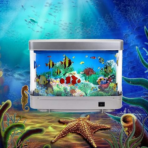 Tropical Fish Tank, Fish Tank Lamp, Fish Tank Themes, Aquarium Lamp, Tropical Fish Aquarium, Tropical Fish Tanks, Fish Lamp, Decorative Night Lights, Aquarium Landscape